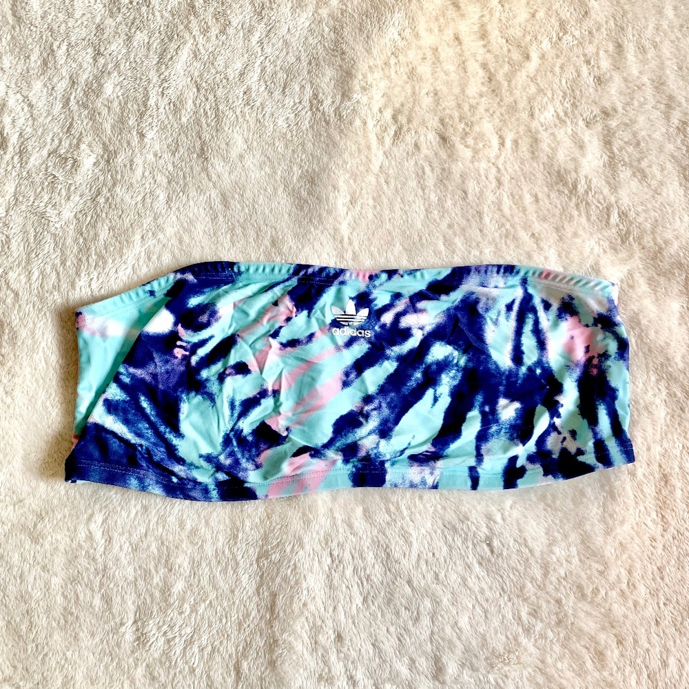 Adidas Originals Bikini Bralette, Tube top, XL, Vintage, tie dye, Like New